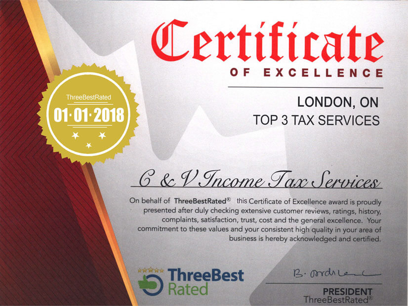 Threebest Award Site Image | C & V Income Tax Service Threebest Award